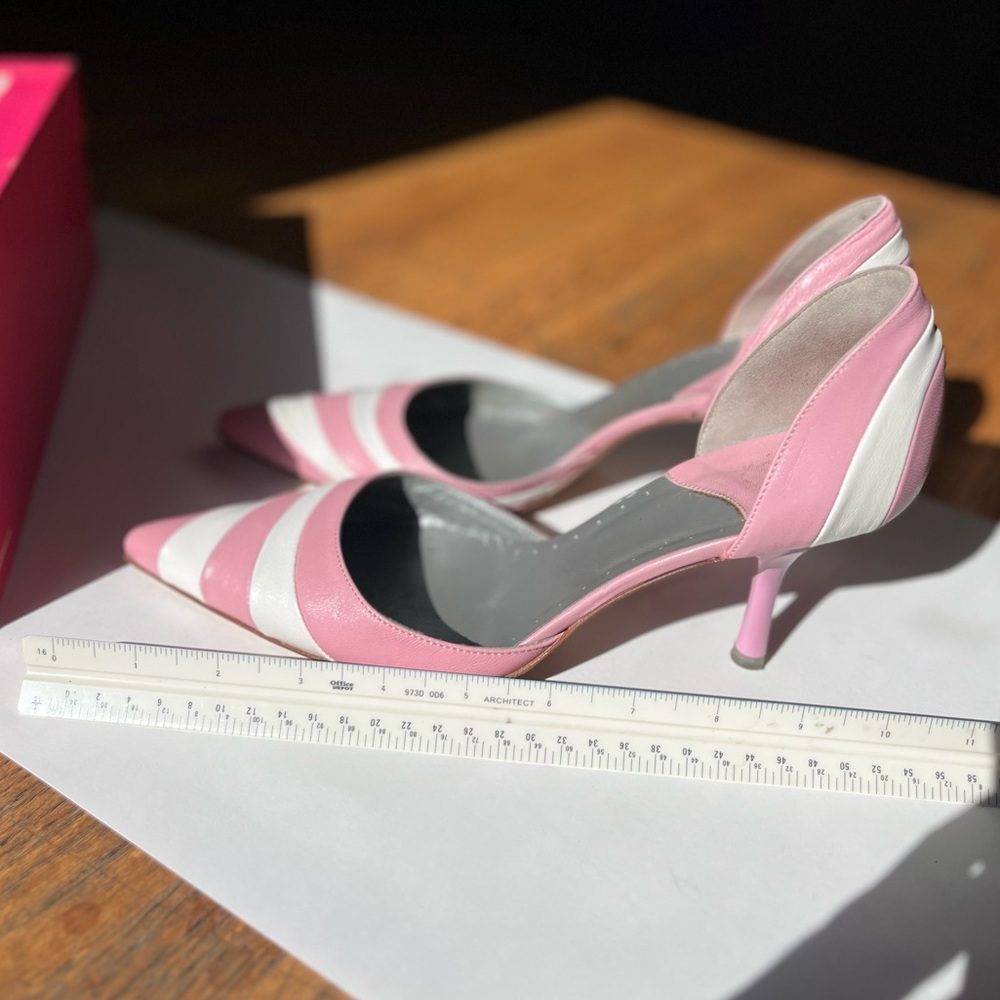 Pink and White Women's Kitten 2โ Heels, Size 6 Women - Picture 7 of 8